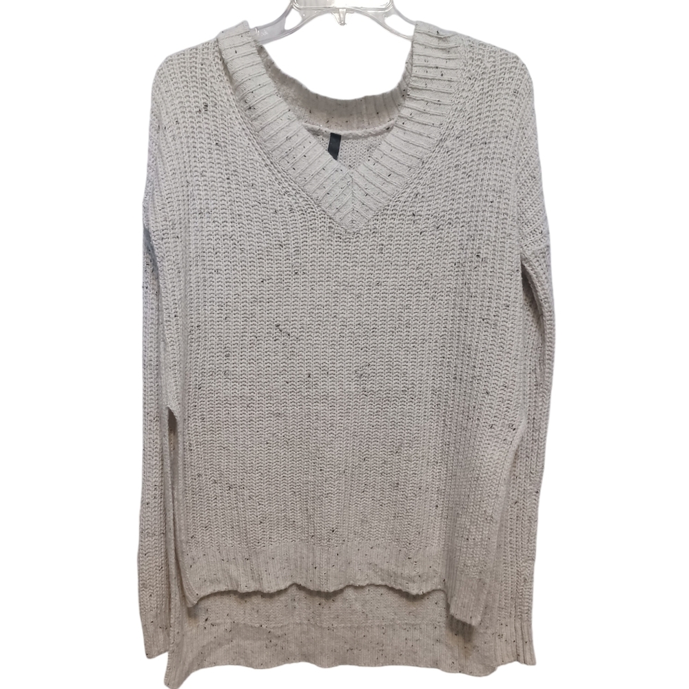Elan knit sweater size large confetti vneck hi low slit on sides